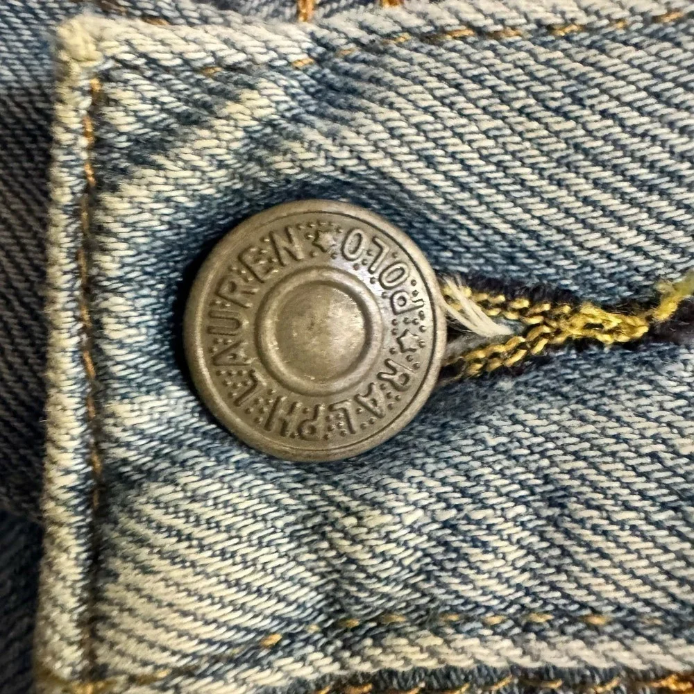 Polo Ralph Lauren Mens Varick Slim Straight Sun Faded Distressed Rope Dyed Jeans